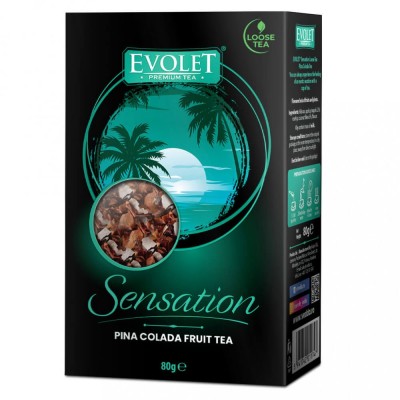 Ceai vrac Pina Colada Fruit Tea Evolet Premium Sensation 80g